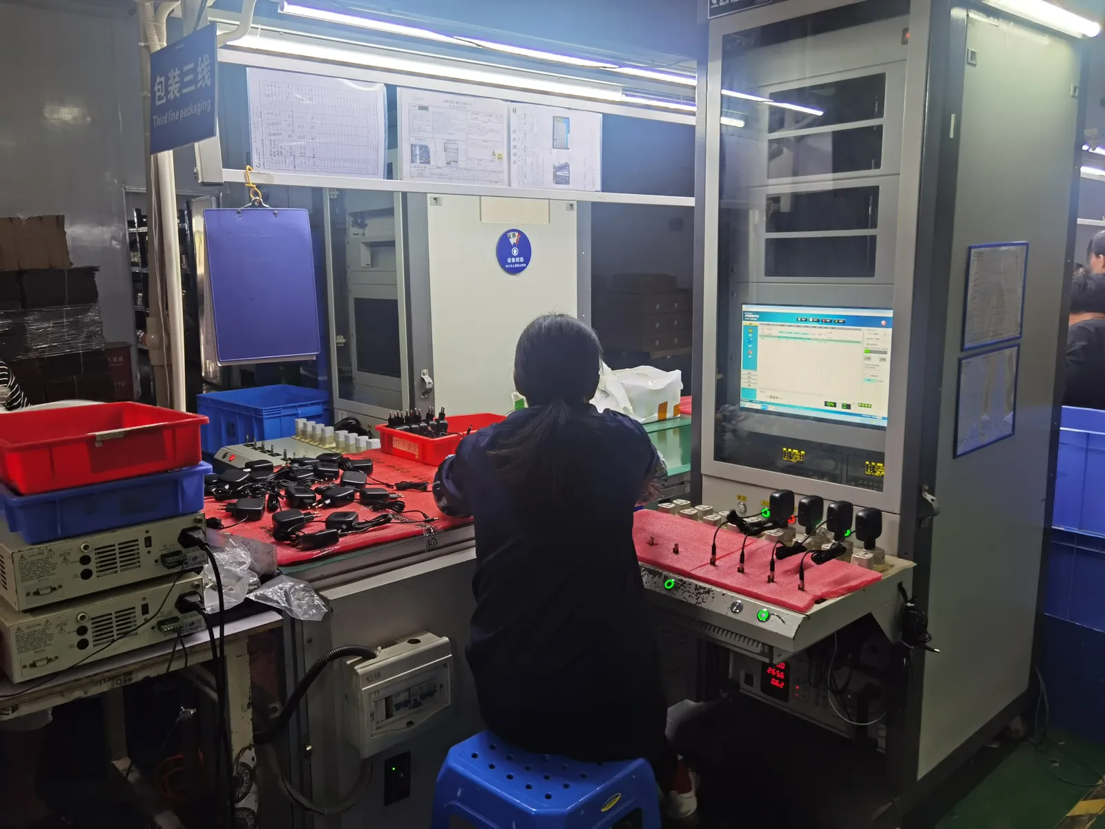 Pre-shipment QC test station at Paiyi Power